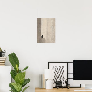 Poster Arte de Parede de Gato Preto Minimalista Moderno