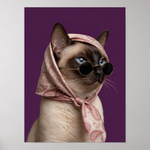 Poster Arte de Parede de Gato Siames — Pet Editorial de M