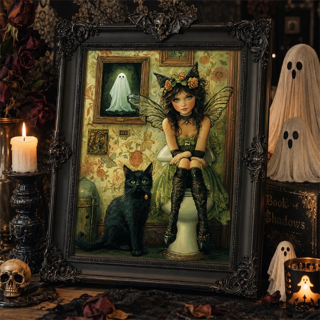 Poster Arte de Parede de Halloween de Fada Vitoriana e Ga (Criador carregado)