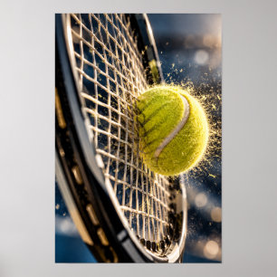 Poster Arte de Parede de Impacto de Raquete de Bola de Tê