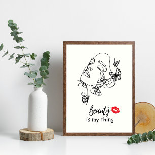 Poster Arte de Parede de Maquiador, Salão de Beleza de Es