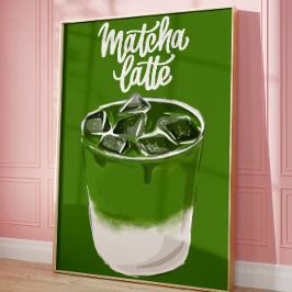 Poster Arte de Parede de Matcha Latte Estética, Amante de