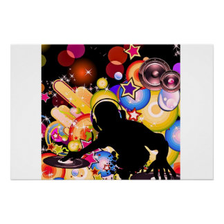 Póster Arte de Parede de Música de DJ Vibrante | Poster M