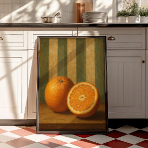 Poster Arte de Parede de Natureza-Morta de Laranja Vintag