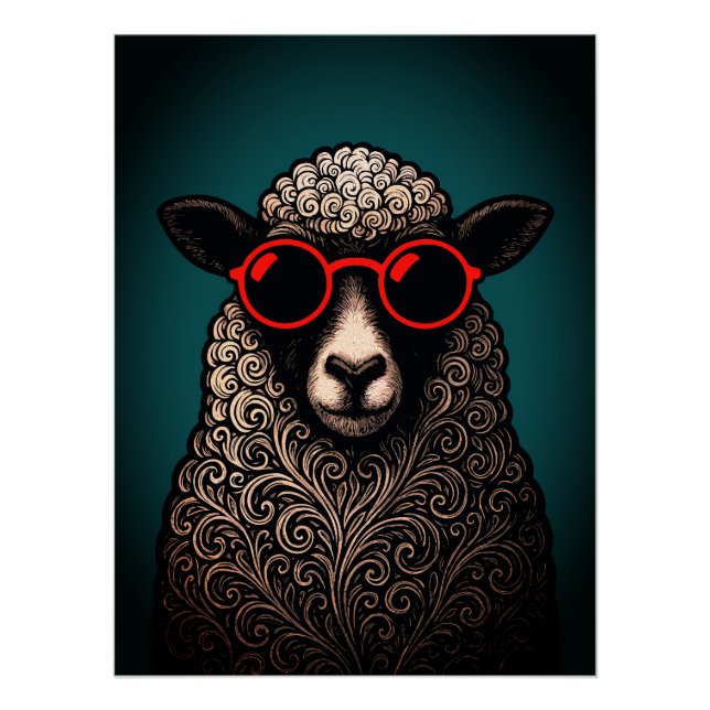 Póster Arte de Parede de Ovelhas Legais (Frente)