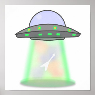 Poster arte de parede de óvni alienígena