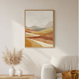 Poster Arte de Parede de Paisagem Abstrata de Terracota