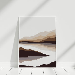 Poster Arte de Parede de Paisagem Abstrata do Rio da Mont