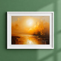 Arte de Parede de Paisagem Abstrata Pôr do Sol Dou