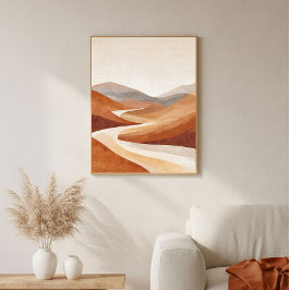 Poster Arte de parede de paisagem minimalista de terracot