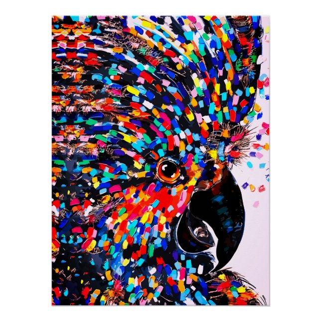 Póster Arte de Parede de Pássaro Tropical Vibrante no Exp (Frente)