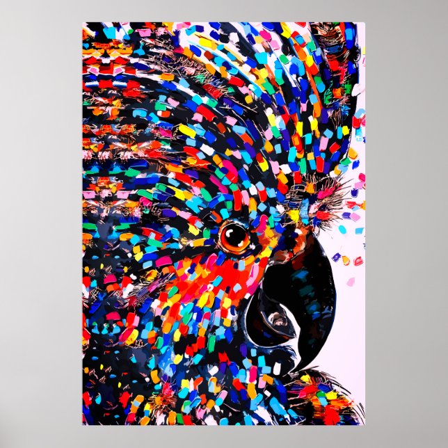 Poster Arte de Parede de Pássaro Tropical Vibrante no Exp (Frente)