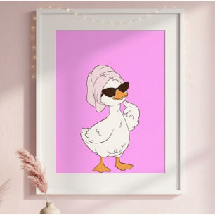 Poster Arte de Parede de Pato de Desenho Animado Fofo P