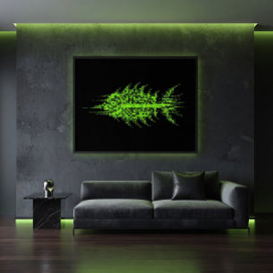 Póster Arte de Parede de Peixe com Código de Pixel com Fa