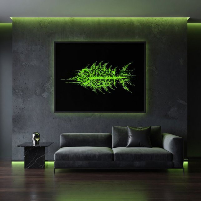 Póster Arte de Parede de Peixe com Código de Pixel com Fa (Criador carregado)
