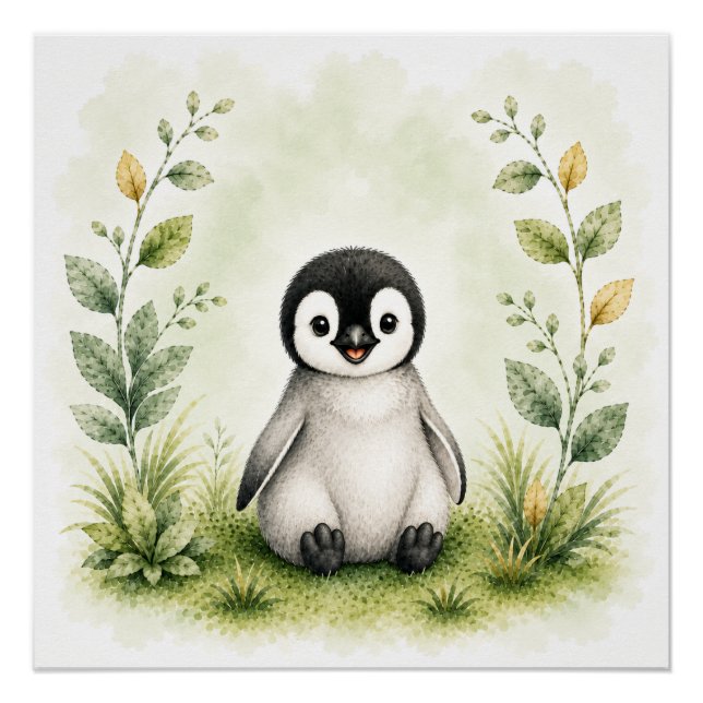 Póster Arte de Parede de Pinguim da Vida Selvagem Poster  (Frente)