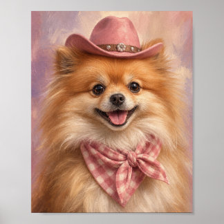 Poster Arte de Parede de Pomerânia — Retrato de Cowgirl F