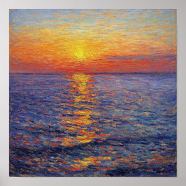 Poster Arte de Parede de Reflexo do Pôr do Sol Moderno De