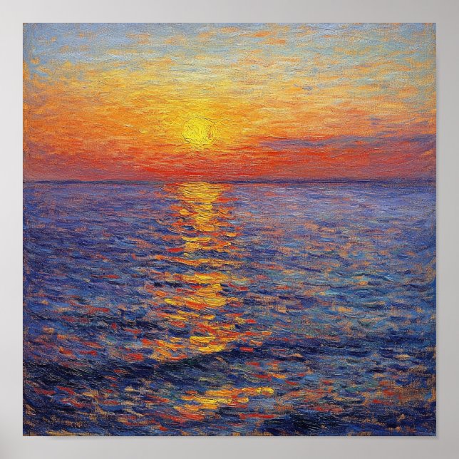 Poster Arte de Parede de Reflexo do Pôr do Sol Moderno De (Frente)