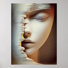 Poster Arte de Parede de Rosto Feminino Abstrato – Textur