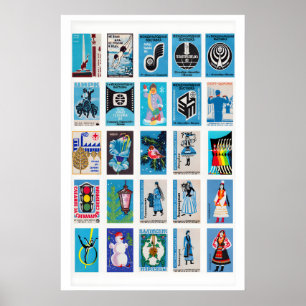 Poster Arte de parede de rótulos de caixa de fósforos Rus