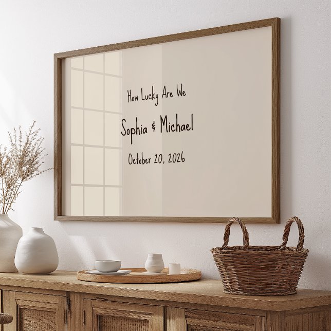 Poster Arte de Parede de Sinal de Casamento Personalizado (Criador carregado)