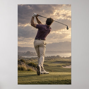 Poster Arte de Parede de Swing de Golfe – Golfe Dramático