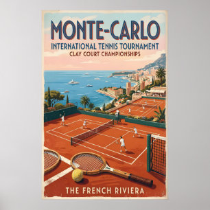 Poster Arte de Parede de Tênis Monte Carlo Quadra de Saib