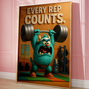 Poster Arte de Parede de Treino Divertida Arte de Motiv