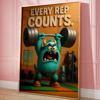 Poster Arte de Parede de Treino Divertida | Arte de Motiv