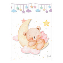 Arte de Parede de Urso de Pelúcia Dormindo Imprimí