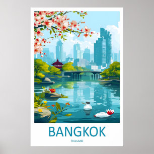 Poster Arte de Parede de Viagem Bangkok Pôster Suspenso B