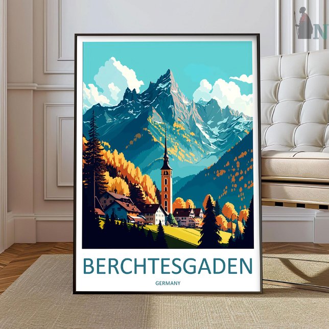 Poster Arte de Parede de Viagem Berchtesgaden Berchtesgad (Criador carregado)