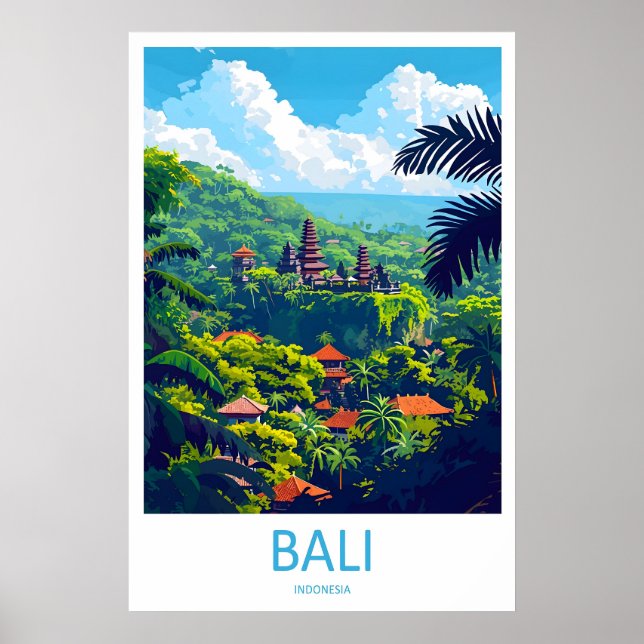 Poster Arte de Parede de Viagem de Bali Enfeite de Parede (Frente)