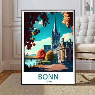 Poster Arte de Parede de Viagem de Bonn Decoração de Casa