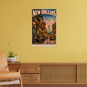 Poster Arte de Parede de Viagem de Jazz de Nova Orleans L