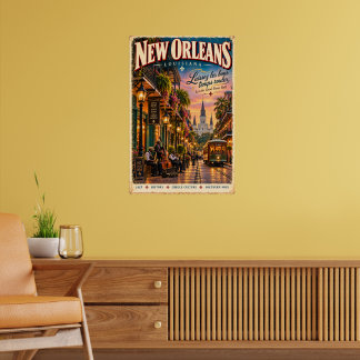 Poster Arte de Parede de Viagem de Jazz de Nova Orleans L