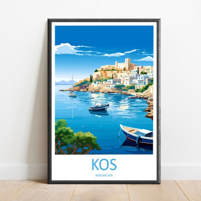 Poster Arte de Parede de Viagem de Kos Kos Paredes Casa D (Criador carregado)