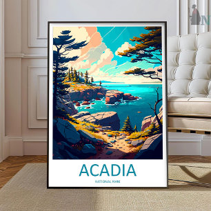 Poster Arte de Parede de Viagem do Parque Nacional de Aca