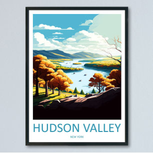 Poster Arte de Parede de Viagem do Vale de Hudson Impress