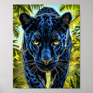 Poster Arte de Parede de Vida Selvagem Poderosa da Selva 