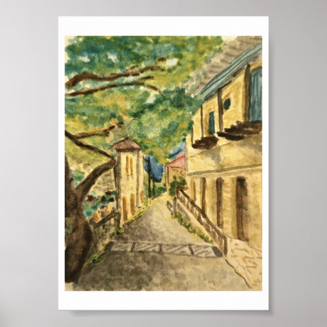 Poster Arte de Parede de Vila Grega (Frente)
