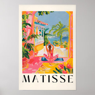 Poster Arte de Parede de Yoga, Decoração Praiana, Arte de
