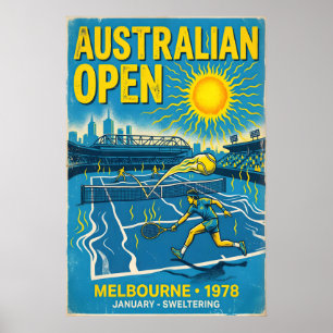 Poster Arte de Parede do Australian Open Pôster de Tênis 