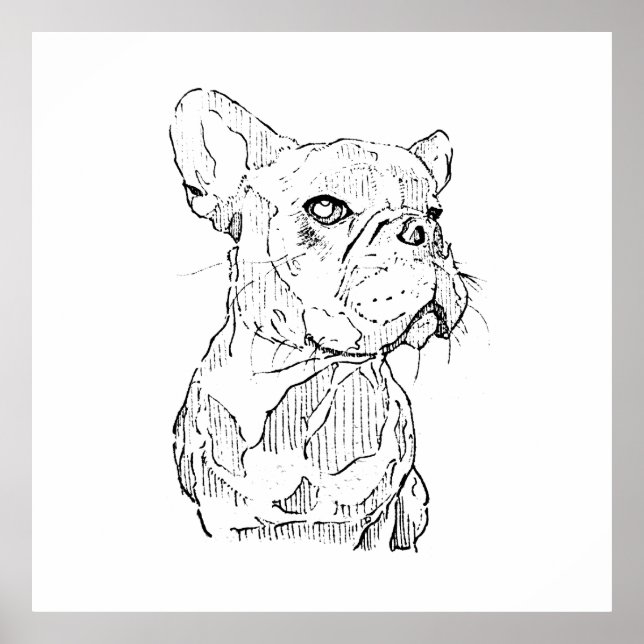 Poster Arte de Parede do Bulldog Francês, Personalizada (Frente)