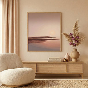 Poster Arte de Parede do Pôr do Sol Costeiro para Decoraç