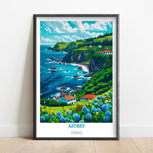 Poster Arte de Parede dos Açores - Cartaz de Viagem dos A