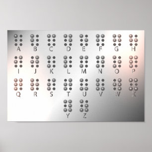 Poster Arte de Parede Educacional com Alfabeto Braille