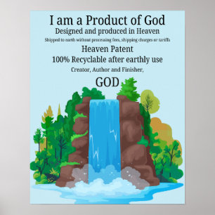 Poster Arte de Parede em Cascata, Produto de Deus