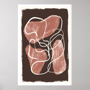 Poster Arte de Parede em Forma Orgânica, Abstrato em Tons